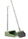 VISIO Dustpan and Brush Sets Long Handled, Soft Bristles Broom and Dustpan Set Indoor Outdoor, Household Upright Dust Pan Combo &amp; Sweeping Brush for Lobby Kitchen Office, Green and Yellow