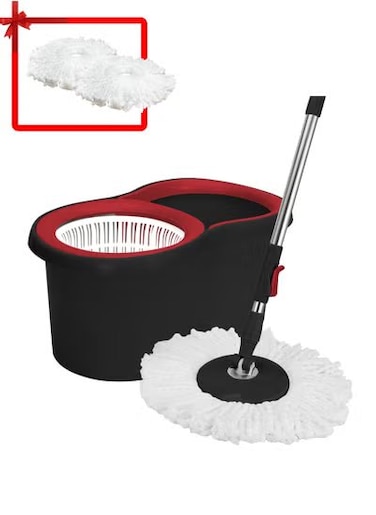 VISIO 360 Degree Microfiber Spin Mop With BucketFor Floor Cleaning, Height Adjustable, With 2 Extra Refills