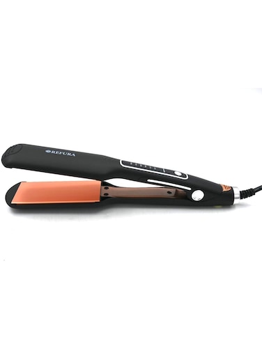 REFURA Hair Straightener &ndash; Effortless Styling With Salon-Quality Results, Quick Heating, Smooth Finish, Portable &amp; Easy To Use For All Hair Types Black RE-8249