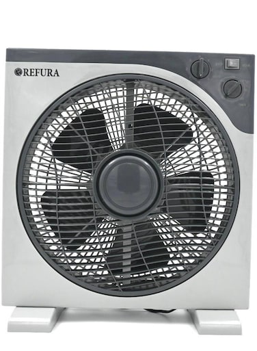 REFURA 12 Inch Box Fan With 3 Speed, 360 Degree Air Circulation, 60 Min Timer 70W RE-707