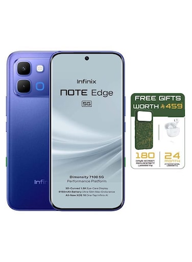 نوت إيدج ثنائي الشريحة ستيلار بلو 8 جيجابايت 256 جيجابايت 5G - نسخة الشرق الأوسط مع غلاف وسماعة رأس وشاشة مع ضمان 6 أشهر