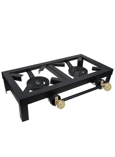 Microplus Double Burner LPG Gas Stove 3.0kPa, Camping, Picnics, Outdoor, Indoor Black MP-8018