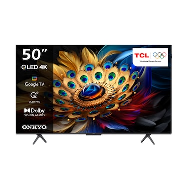 تي سي ال 126 سم (50 بوصة) 4 كيه الترا اتش دي كيو ال اي دي جوجل تي في 50C655 (اسود)