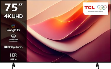 تلفزيون 75 بوصة بدقة وضوح 4K وشاشة UHD بتقنية DHR 10 وتقنية تي سكرين مع هيكل معدني بدون حواف يدعم جوجل في من سي ال موديل 75P69B 2024 فضي