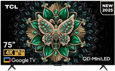 تلفزيون من تي سي إل بشاشة ٧٥ بوصة، بدقة 4K، موديل C6K، بتقنية كيو دي-ميني ليد