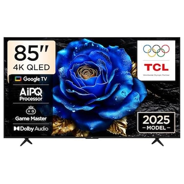 TCL 85P7K Television 85 Inch Smart TV 4K QLED Colorful Quantum Crystal HDR 10+ Gaming Google TV, ONKYO 2.1 Hi-Fi, Dolby Atmos, DTS Virtual X, MEMC, Voice Control, Game Master, Slim Design (2025 Model)