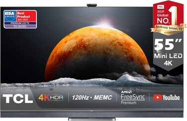 TCL 55 Inch TV Mini-LED QLED 4K HDR Dolby Vision IQ Certified Android Onkyo Speakers MEMC 120 Hz Hands-Free - 55C825 (2021 Model)