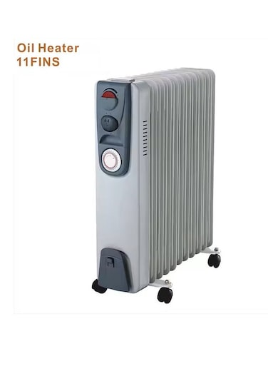 Microplus Oil Electric Heater, 3 Heat Setting 11 Fins, Portable Space Heater With Universal Wheels, Adjustable Thermostat, Overheat &amp;Tip-Over Protection PS-784