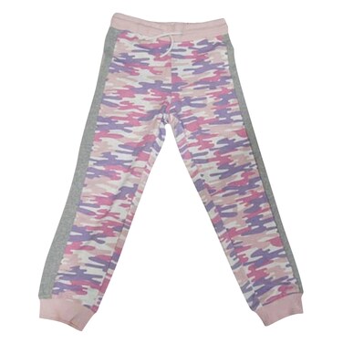 بنطال رياضي للبنات بتصميم رياضي، باللون الوردي الفاتح