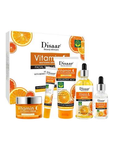 Vitamin C set for whitening and brightening facial skin, consisting of 5 pieces