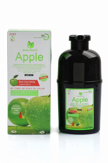 Natural black dye shampoo, free of ammonia, extracted from green apples, 240 ml