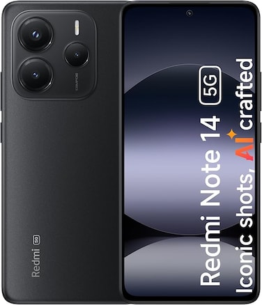 ريدمي نوت 14 5G ثنائي الشريحة بلون أسود ليلي وذاكرة رام سعة 8 جيجابايت وسعة 256 جيجابايت ويدعم تقنية 5G - الإصدار العالمي