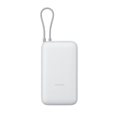 شاحن متنقل شاومي مع سلك مدمج بمنفذ USB-C ومنفذ USB بسعة 20000 مللي أمبير وبقوة 22.5 واط BHR9738GL - رمادي فاتح