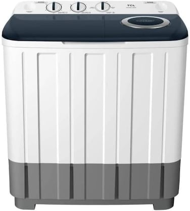 TCL TWT85-S2 Twin Tub Washing Machine, 8 kg Capacity, White/Blue (Installation Not Included)