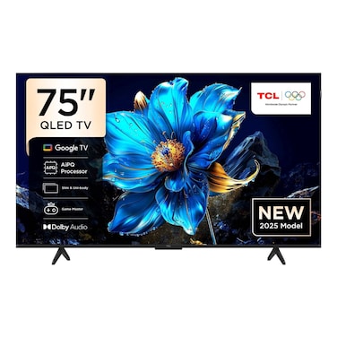 تي سي إل - تلفزيون ذكي 75 بوصة 4K QLED 4K Google TV - 75P7L - أسود