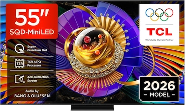 تي سي إل - تلفزيون ذكي 55 بوصة SQD-MiniLED 4K Google TV - 55C7L - أسود