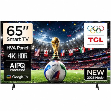 تي سي إل، شاشة تلفاز ذكي، مقاس 65 بوصة، بدقة 4K، نظام تشغيل جوجل تي في، موديل 65P6L
