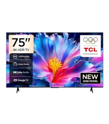 تي سي إل - تلفزيون ذكي 75 بوصة 4K LED 4K Google TV - 75V6D - أسود