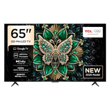 تي سي إل - تلفزيون ذكي 65 بوصة QD Mini LED 4K Google TV - 65C6K PRO - أسود