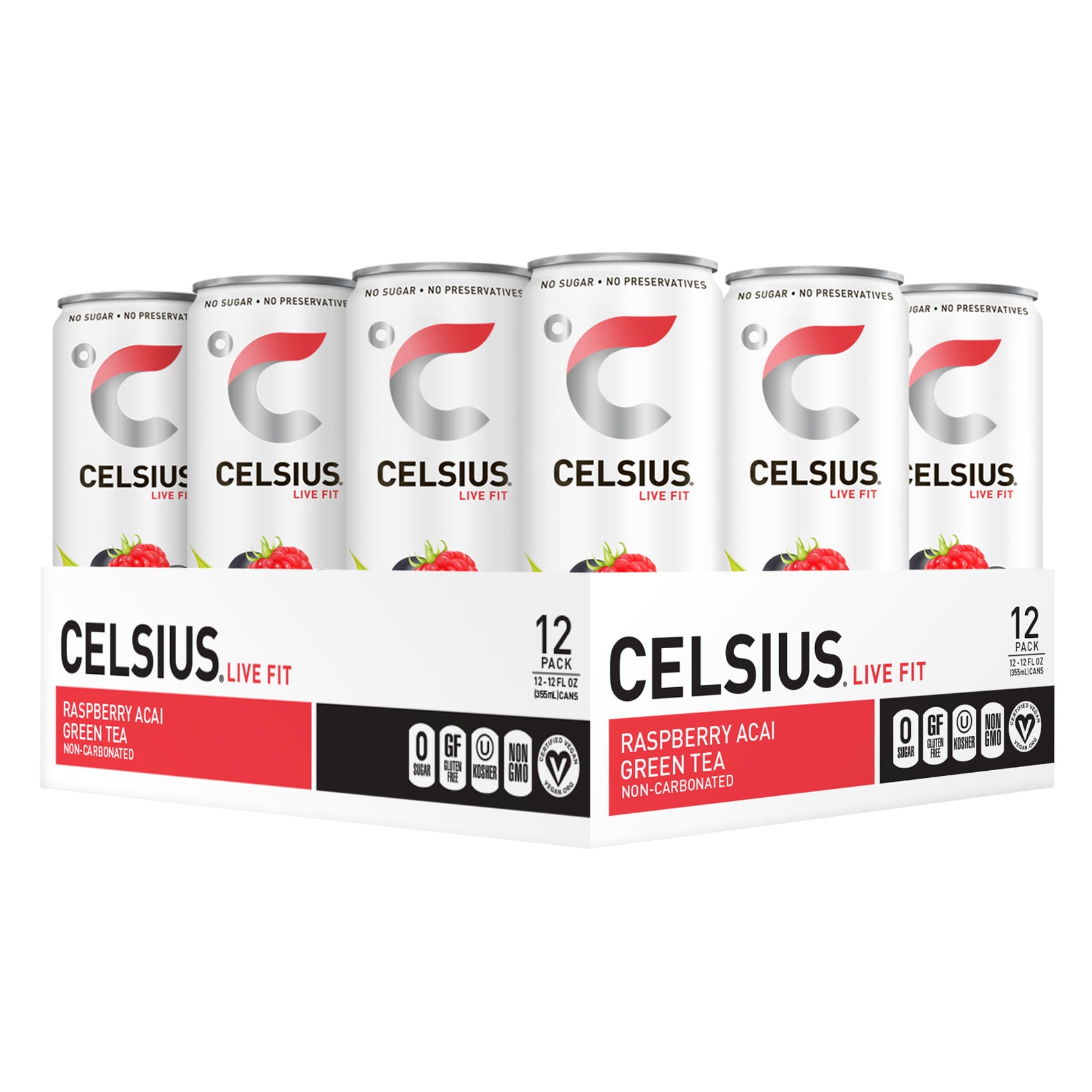 Big Celsius Blue Raspberry Buy Celsius - Fitness Drink, Raspberry Acai Green Tea, 355ml x 12 ...