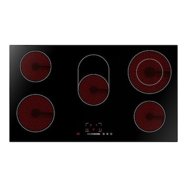 ميديا موقد سيراميك 90 سم 5 شعلات أسود مستوى طاقة 9 مراحل 9800 واط (غير شامل التركيب)