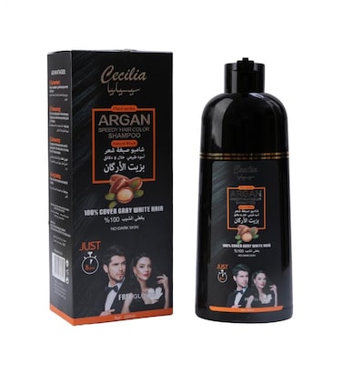 Cecilia Argan Oil Rapid Hair Dye Shampoo Natural Black 420ml