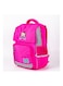 Polyester School Backpack Dark Pink/Grey