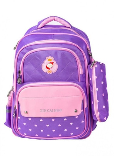 Polyester School Backpack Purple/Pink