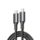 يوجرين سلك شاحن سريع مضفر من USB-C الى USB-C بطول 1 م وبقوة 60 واط - رمادي
