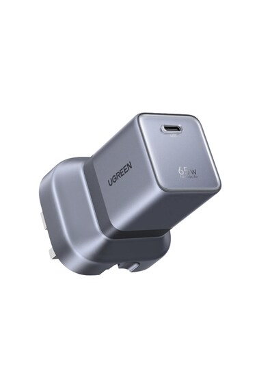 شاحن حائط يوجرين Nexode Air GaN قابس قابل للطي منفذ USB-C 65 واط - رمادي فلكي