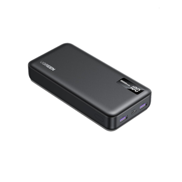 شاحن متنقل يوجرين بمنفذ USB-C ومنفذين USB بقوة 22.5 واط وبسعة 20000 مللي أمبير - أسود