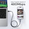 سلك شاحن يوجرين Uno من USB-C الى USB-C بطول 2 م وبقوة 100 واط - أسود