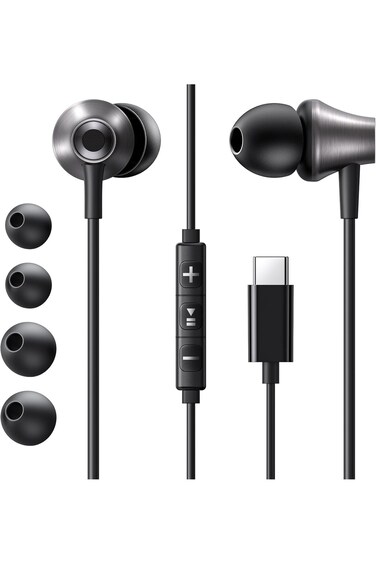 سماعة أذن يوجرين سلكية بوصلة USB-C - أسود
