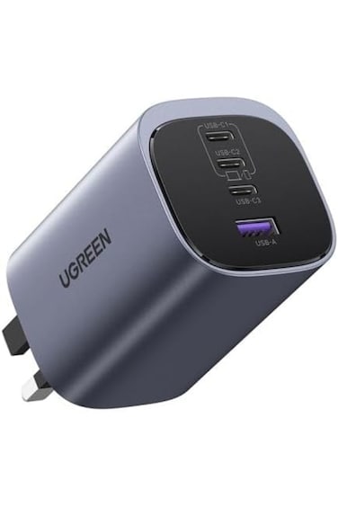 Ugreen Nexode S Fast Charger GaN 3 USB-C and USB Ports 100W - Gray