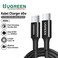يوجرين سلك شاحن سريع 3A مضفر من USB-C الى USB-C بطول 2 م وبقوة 60 واط - أسود