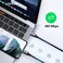 يوجرين سلك شاحن سريع 3A مضفر من USB-C الى USB-C بطول 2 م وبقوة 60 واط - أسود
