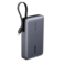 شاحن متنقل يوجرين بسلك مدمج ومنفذ USB-C و USB بسعة 20000 مللي أمبير وبقوة 145 واط - رمادي