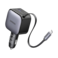 Ugreen Nexode Car Charger with Retractable USB-C and USB Ports 60W - Space Gray