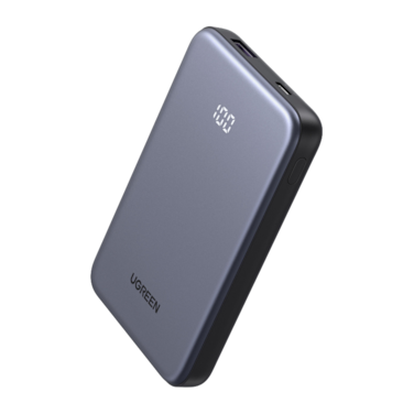يوجرين شاحن متنقل بمنفذ USB-C ومنفذ USB بسعة 10000 مللي أمبير وبقوة 20 واط - رمادي