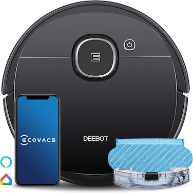 ECOVACS Robot Vacuum Cleaner DEEBOT OZMO920, 2-in-1 Vacuuming &amp; Mopping with Smart Navi 3.0 Laser Technology, Multi-floor Mapping, Virtual Wall, Works on Carpets &amp; Hard Floors