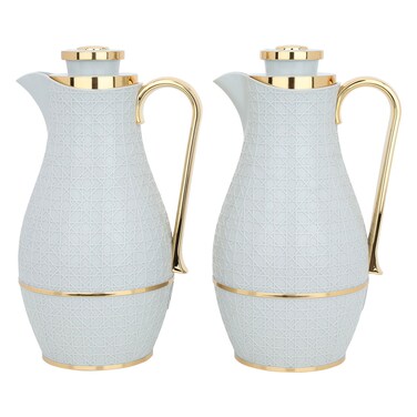Hessa thermos set, light gray and gold, two pieces