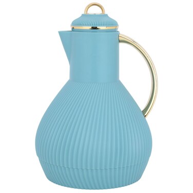 علياء السيف غاليري ترمس، سعة 1 لتر، حامل ترمس داخلي زجاجي، هيكل خارجي بلاستيك - فيروزي