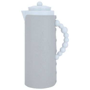 Royal 7 Light Gray Leather Thermos, Love And Peace, 1 Liter