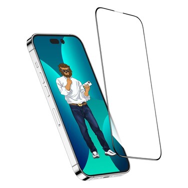 Green Lion Full Screen Protector 9H Steve Glass Strong, Superior Screen Protection, Anti-Scratch, Oil Resistant, Anti-Fingerprint, Compatible With iPhone 14 Pro Max (6.7"") - Screen Protector