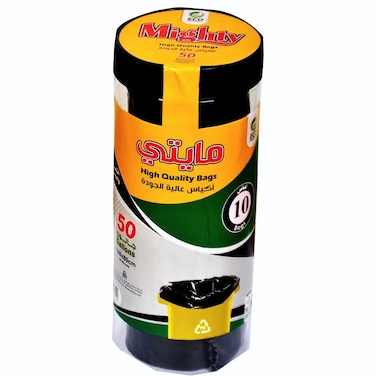 Mighty Economy Trash Bag 50 Gallons 10 Pieces Black