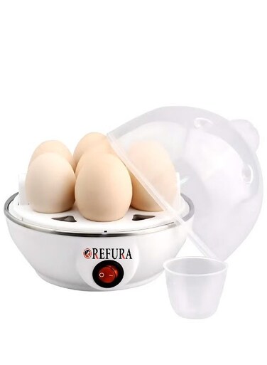 REFURA Egg Steamer, Egg Boiler, Egg Cooker, With 7 Egg Holder, Auto Shut-Off, Transparent Cover, Easy to Clean 350W RE-5311