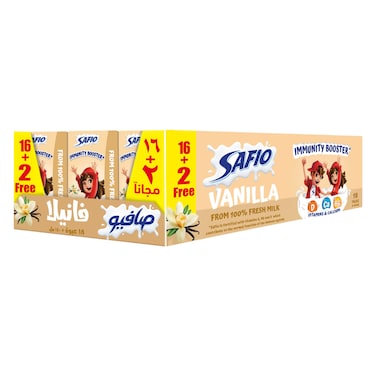 Safio UHT Milk Vanilla 140ml X18