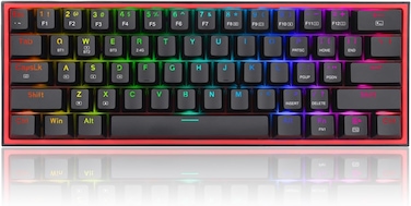 Redragon K616 Fizz Pro 60% Wirless /Wired RGB Gaming Keyboard, 61 Keys Compact Mechanical Keyboard Black, Linear Red Switch, Pro Driver/Software Supported