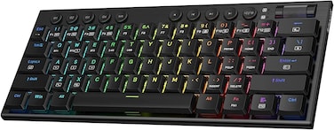 Redragon K632 Pro Noctis 60% Wireless RGB Mechanical Keyboard, Bluetooth/2.4Ghz/Wired Tri-Mode Ultra-Thin Low Profile Gaming Keyboard, No-Lag Connection, Dedicated Media Control &amp; Linear Red Switch