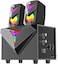 مكبر صوت توكاتا مضخم للصوت للالعاب بالفضاء اللوني RGB 2.1 من ريدراجون ستيريو محيطي - مدخل Aux‏ 3.5 ملم - مكبرات بصوت جهوري شديد للكمبيوتر موديل GS700